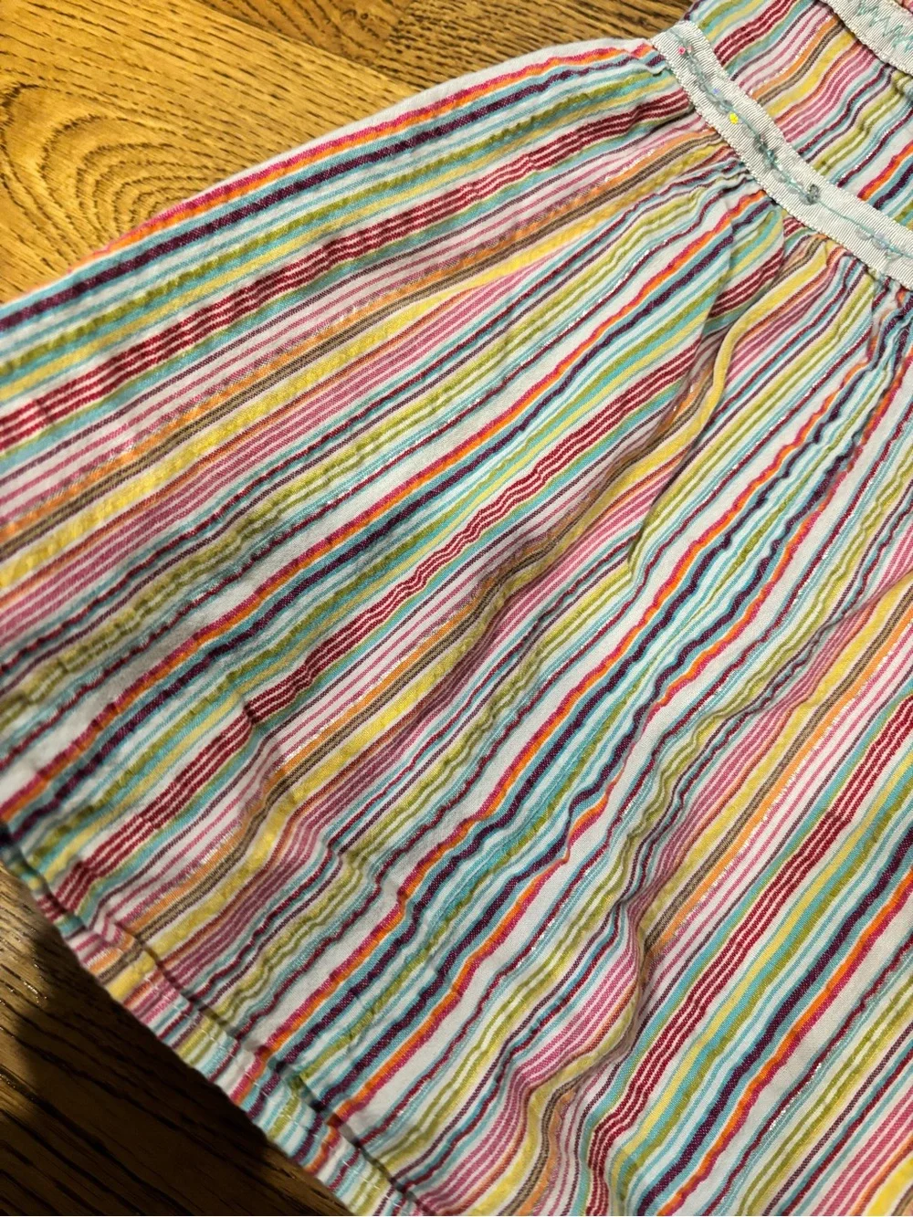 Vtg Y2K Old Navy Sequined Waist Stripped Mini Skirt Women’s Size M 99% Cotton